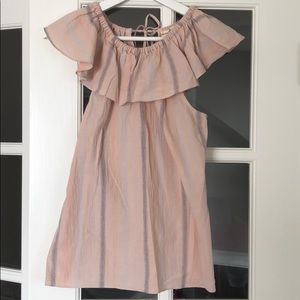 Pink linen off the shoulder top